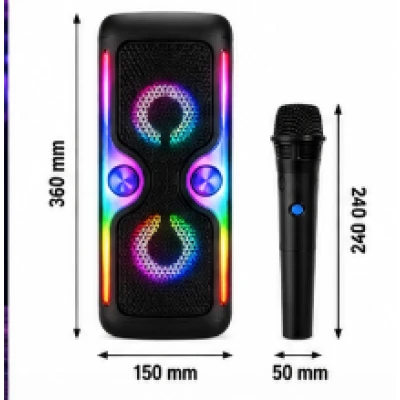 Boxa Portabila KTS 2033 Karaoke bluetooth 2×4 inch RGB Microfon Wireless