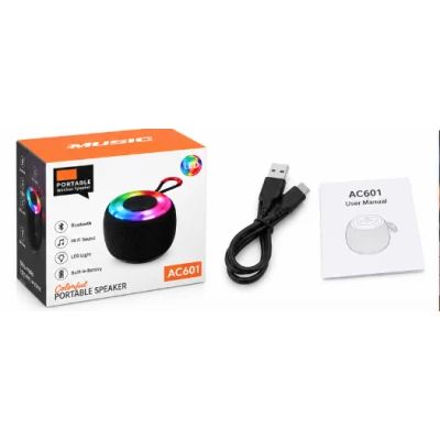 Mini boxa portabila AC601 bluetooth 5W Lumini RGB Baterie 800mAh USB