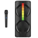 Boxa Portabila KTS 2217 bluetooth 20W de 2×4 inch RGB karaoke microfon wireless