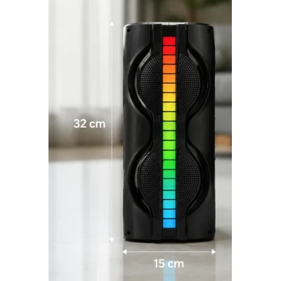 Boxa Portabila KTS 2217 bluetooth 20W de 2×4 inch RGB karaoke microfon wireless