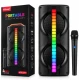 Boxa Portabila KTS 2217 bluetooth 20W de 2×4 inch RGB karaoke microfon wireless