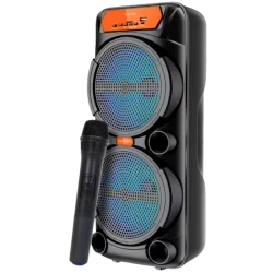 Boxa portabila GTS 1880 bluetooth 2×6.5 inch LED RGB microfon wireless Karaoke