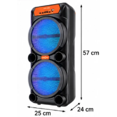 Boxa portabila GTS 1880 bluetooth 2×6.5 inch LED RGB microfon wireless Karaoke