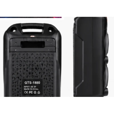 Boxa portabila GTS 1880 bluetooth 2×6.5 inch LED RGB microfon wireless Karaoke
