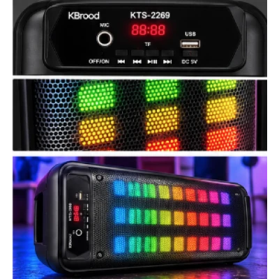Boxa Portabila KTS 2269 Bluetooth LED RGB TWS FM Radio Microfon