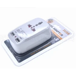 Adaptor Universal de Priza 288 cu 2 Porturi USB incarcare 5V / 1000mA