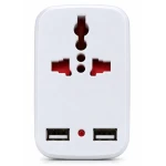 Adaptor Universal de Priza 288 cu 2 Porturi USB incarcare 5V / 1000mA