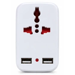 Adaptor Universal de Priza 288 cu 2 Porturi USB incarcare 5V / 1000mA
