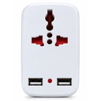 Adaptor Universal de Priza 288 cu 2 Porturi USB incarcare 5V / 1000mA