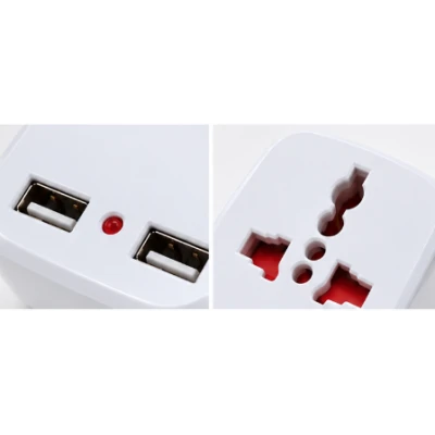Adaptor Universal de Priza 288 cu 2 Porturi USB incarcare 5V / 1000mA