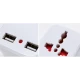 Adaptor Universal de Priza 288 cu 2 Porturi USB incarcare 5V / 1000mA