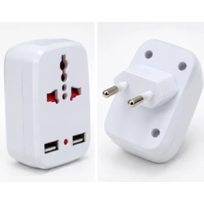 Adaptor Universal de Priza 288 cu 2 Porturi USB incarcare 5V / 1000mA