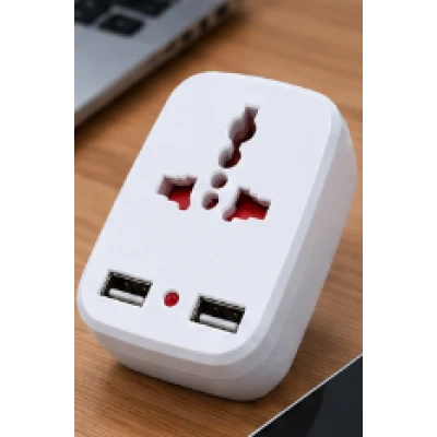 Adaptor Universal de Priza 288 cu 2 Porturi USB incarcare 5V / 1000mA