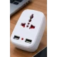 Adaptor Universal de Priza 288 cu 2 Porturi USB incarcare 5V / 1000mA