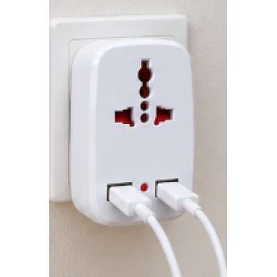 Adaptor Universal de Priza 288 cu 2 Porturi USB incarcare 5V / 1000mA