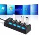 Hub USB cu 4 Porturi si intrerupatoare Individuale LED Albastru