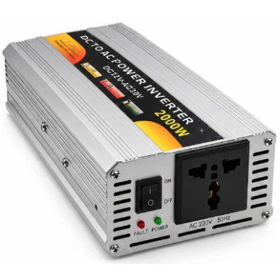 Invertor Auto SAA2000A putere 2000W de 12V DC la 230V AC cu Clesti pentru Baterie