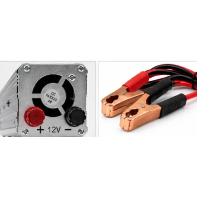 Invertor Auto SAA2000A putere 2000W de 12V DC la 230V AC cu Clesti pentru Baterie