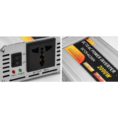Invertor Auto SAA2000A putere 2000W de 12V DC la 230V AC cu Clesti pentru Baterie