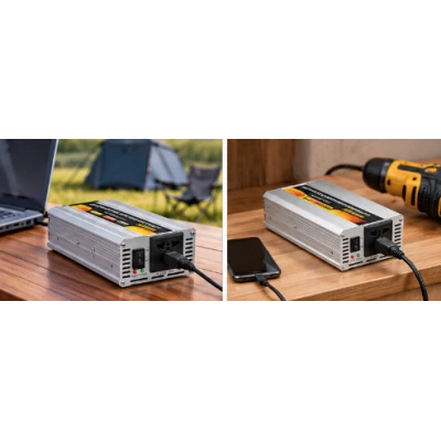 Invertor Auto SAA2000A putere 2000W de 12V DC la 230V AC cu Clesti pentru Baterie