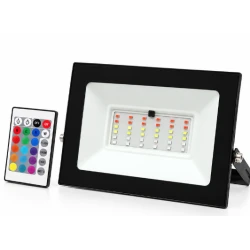 Proiector LED RGB 30W 220V cu Telecomanda Iluminare Colorata pentru Exterior si Interior