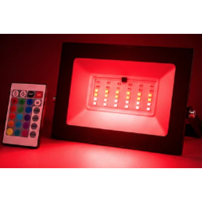 Proiector LED RGB 30W 220V cu Telecomanda Iluminare Colorata pentru Exterior si Interior