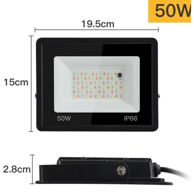 Proiector LED RGB 50W 220V cu Telecomanda IP66 Iluminare Multicolora pentru Interior si Exterior