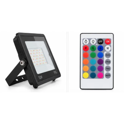 Proiector LED RGB 50W 220V cu Telecomanda IP66 Iluminare Multicolora pentru Interior si Exterior