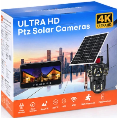 Camera de Supraveghere Solara 4K Ultra HD PTZ WiFi 360 Dual Lens senzor PIR A9 3