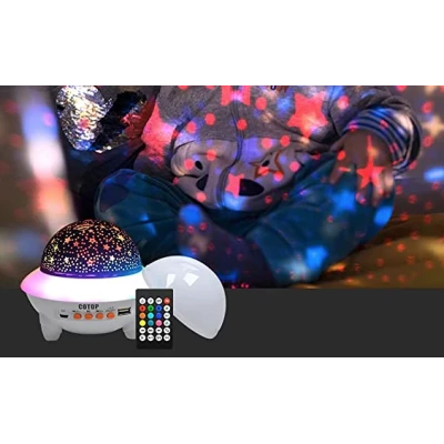 Proiector LED Crystal Magic Ball Light cu Boxa Bluetooth si Telecomanda Lumina RGB