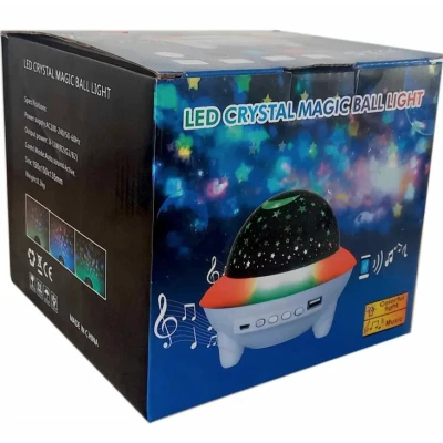 Proiector LED Crystal Magic Ball Light cu Boxa Bluetooth si Telecomanda Lumina RGB