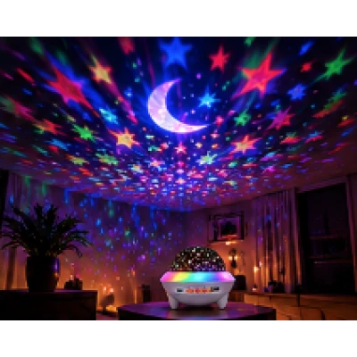 Proiector LED Crystal Magic Ball Light cu Boxa Bluetooth si Telecomanda Lumina RGB