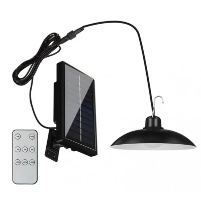 Bec LED Solar 1008 cu telecomanda Panou Solar si Acumulator 2400mAh pentru Camping si Exterior
