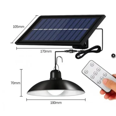 Bec LED Solar 1008 cu telecomanda Panou Solar si Acumulator 2400mAh pentru Camping si Exterior