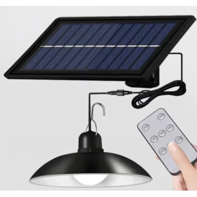 Bec LED Solar 1008 cu telecomanda Panou Solar si Acumulator 2400mAh pentru Camping si Exterior