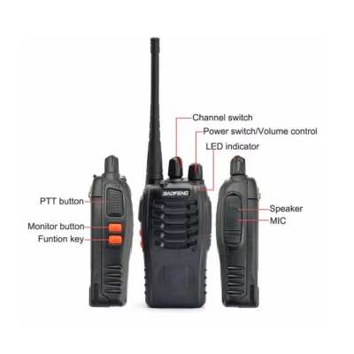 Set 2 Statii Radio Portabile Baofeng BF 888S cu 16 Canale PMR 1500mAh