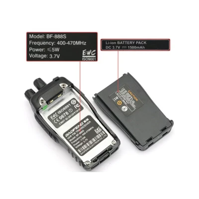 Set 2 Statii Radio Portabile Baofeng BF 888S cu 16 Canale PMR 1500mAh