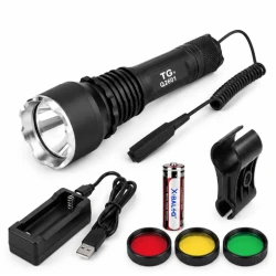 Lanterna LED TG 30W BL Q2601 cu Filtre Colorate Acumulator 18650 si Suport de Montare