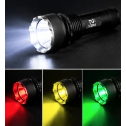 Lanterna LED TG 30W BL Q2601 cu Filtre Colorate Acumulator 18650 si Suport de Montare