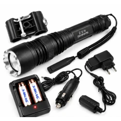Lanterna LED Tactica ZSH QP54 P50 Zoom 2×18650 Suport si incarcare 12V/220V