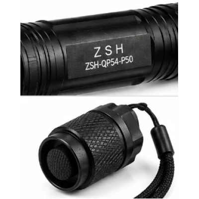 Lanterna LED Tactica ZSH QP54 P50 Zoom 2×18650 Suport si incarcare 12V/220V