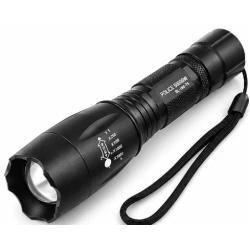 Lanterna LED de mana reincarcabila BL Q1891 T6 cu Zoom 5 moduri de Iluminare incarcare 220V si Auto metalica