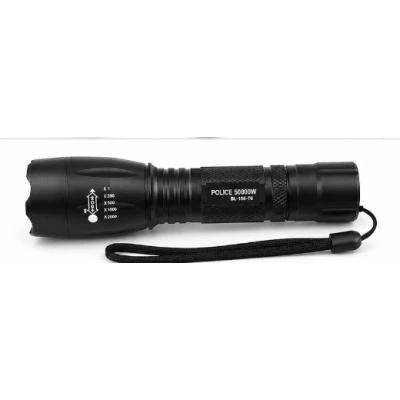 Lanterna LED de mana reincarcabila BL Q1891 T6 cu Zoom 5 moduri de Iluminare incarcare 220V si Auto metalica