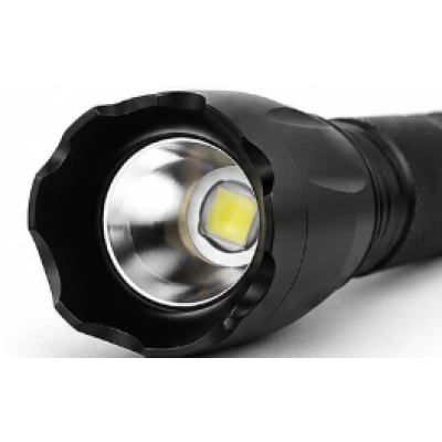 Lanterna LED de mana reincarcabila BL Q1891 T6 cu Zoom 5 moduri de Iluminare incarcare 220V si Auto metalica