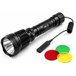 Lanterna de mana LED XM L T6 BL Q2800 cu Filtre Colorate Zoom si Acumulatori 18650