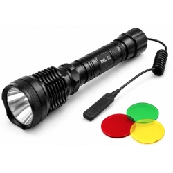 Lanterna de mana LED XM L T6 BL Q2800 cu Filtre Colorate Zoom si Acumulatori 18650