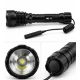 Lanterna de mana LED XM L T6 BL Q2800 cu Filtre Colorate Zoom si Acumulatori 18650