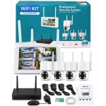 Kit profesional 4 Camere de Supraveghere WiFi P2P Sistem CCTV cu Monitor/NVR