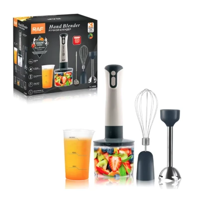 Blender vertical multifunctional RAF R340 5 in 1 de 2000W cu 2 viteze tocator 500 ml tel spumator lapte