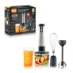 Blender vertical multifunctional RAF R340 5 in 1 de 2000W cu 2 viteze tocator 500 ml tel spumator lapte